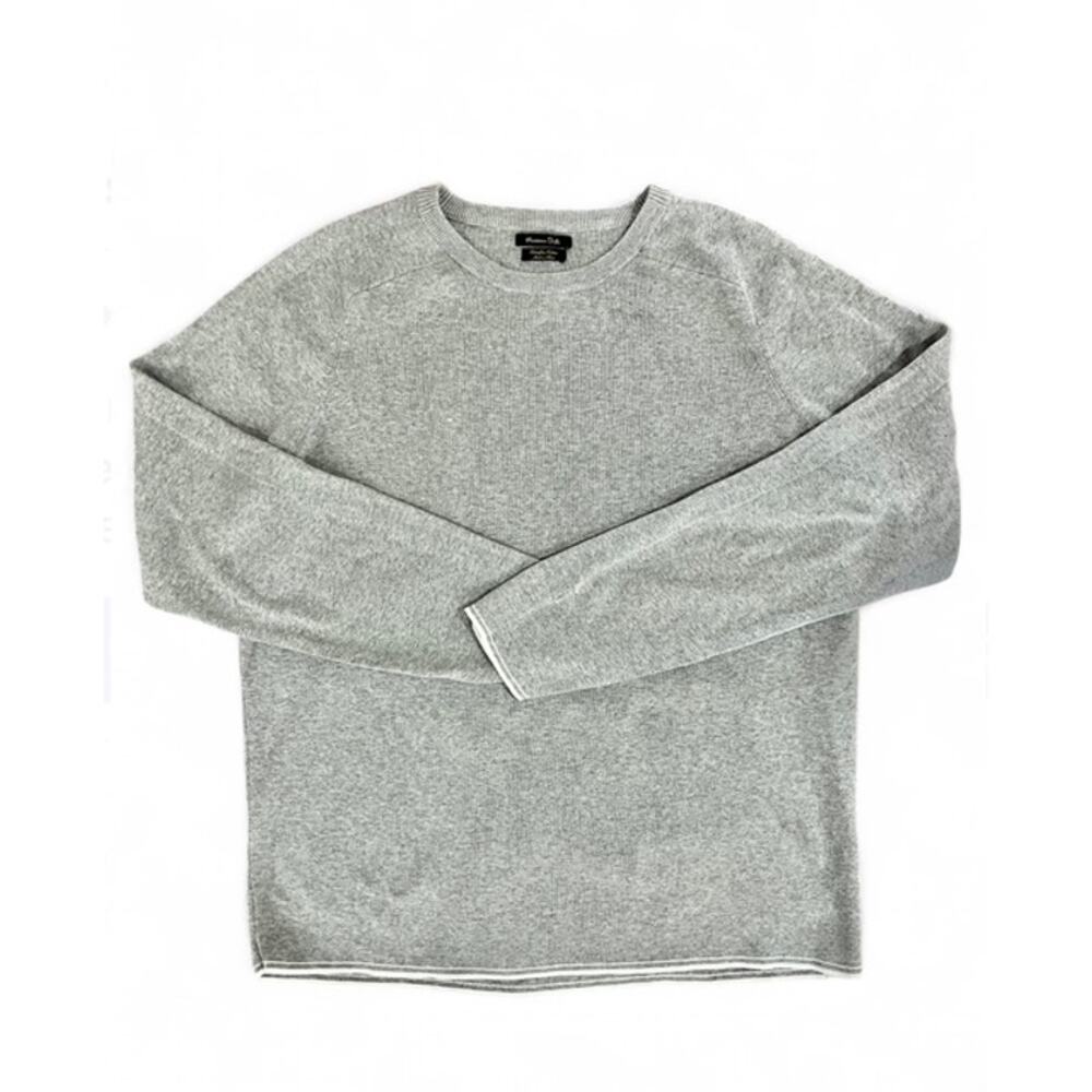 Massimo Dutti Grey Casual ExtraFine Cotton Knit Top Sz L,